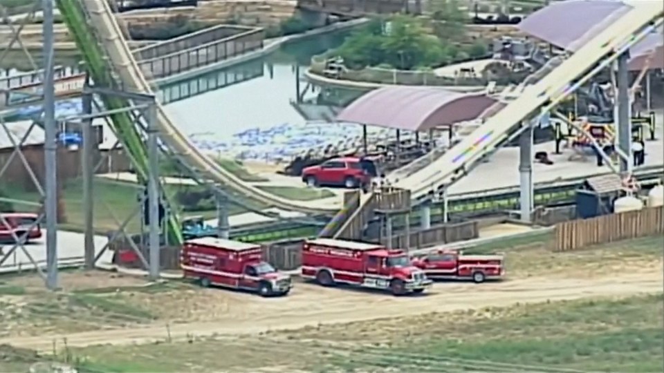  Fire engines pictured at the scene of the accident yesterday