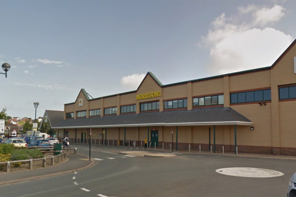  The ceiling at the Morrisons' store in Bideford gave way under Payne's weight