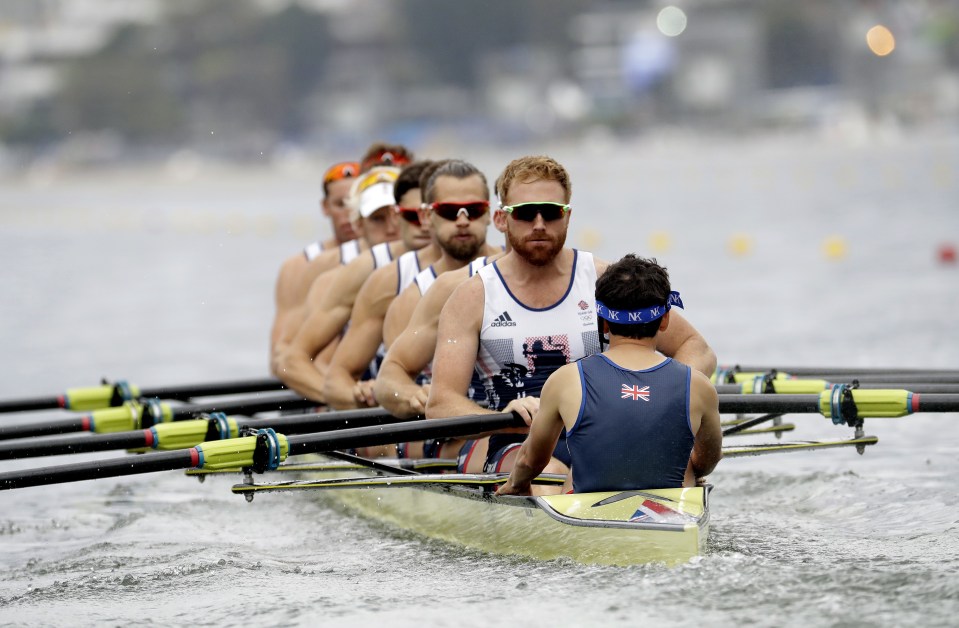  Oarsome performance ... Britain’s Men’s Eight rowers stormed to a gold medal minutes after Team GB’s women took silver