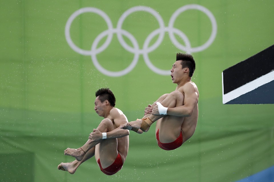 The Chinese duo of Lin Yue left) and Chen Aisen bagged gold as expected