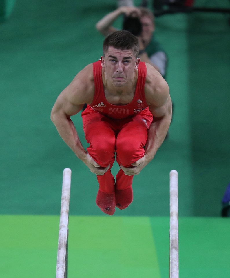  Max Whitlock competes on the parallel bars in the men's gymnastics final