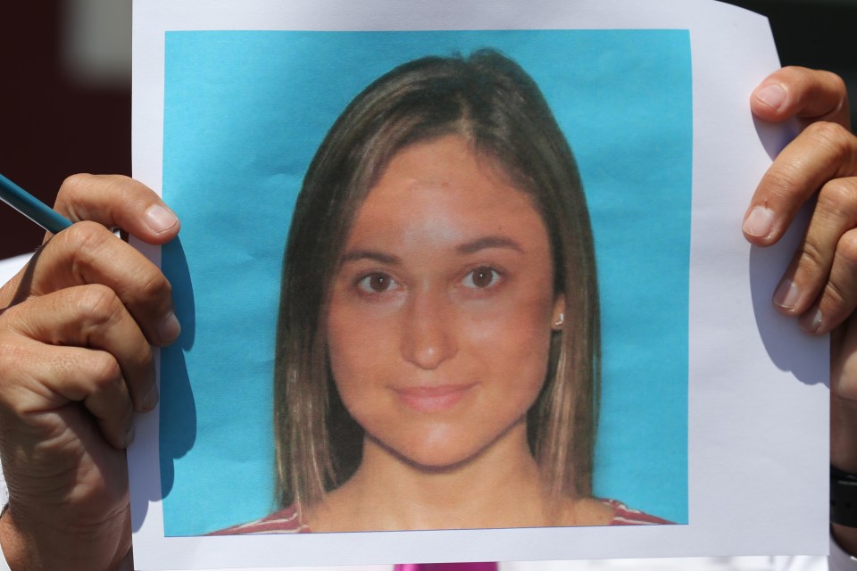  A photo of Vanessa Marcotte was shown to the press outside the police station after cops identified her body