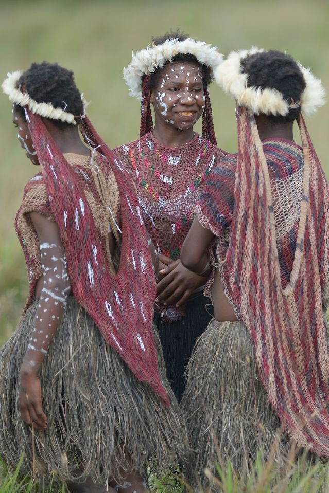  Women at the festival wore woven skirts