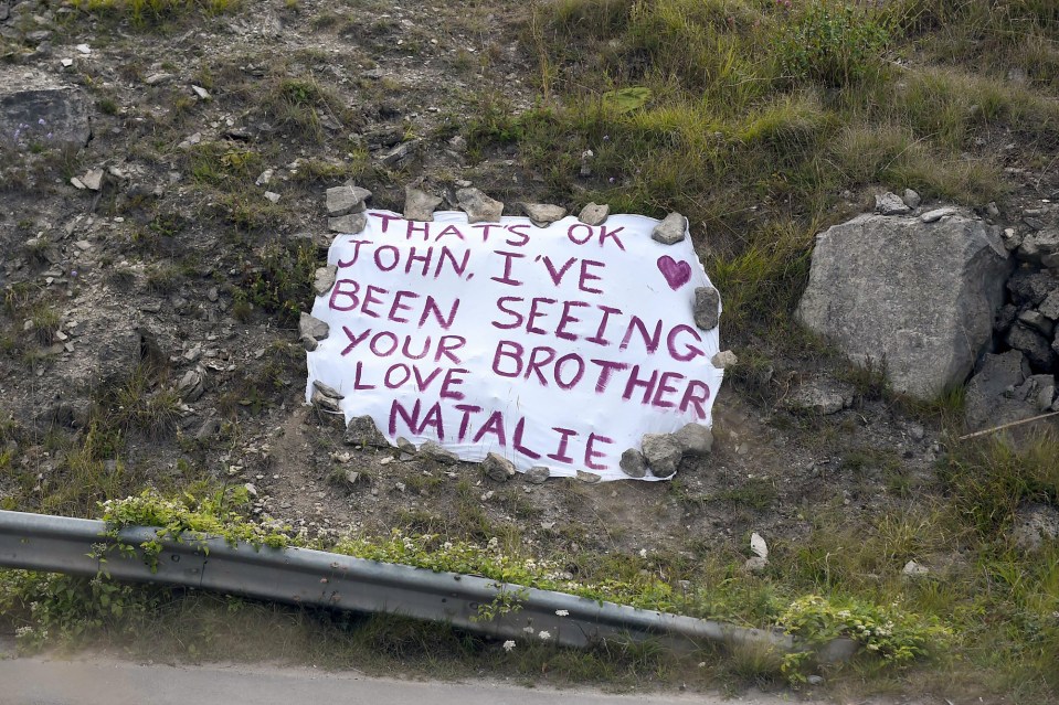  A prankster left a response to John's pleading message to Natalie on the same Dorset roadside