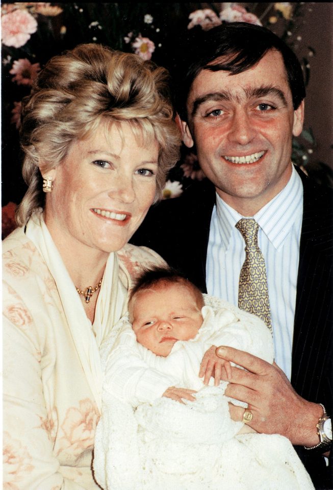  Newborn Hugh in 1991 with his parents the Duke and Duchess of Westminster