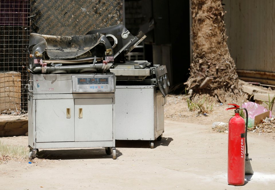  The charred baby incubators were wheeled outside the hospital premises this morning