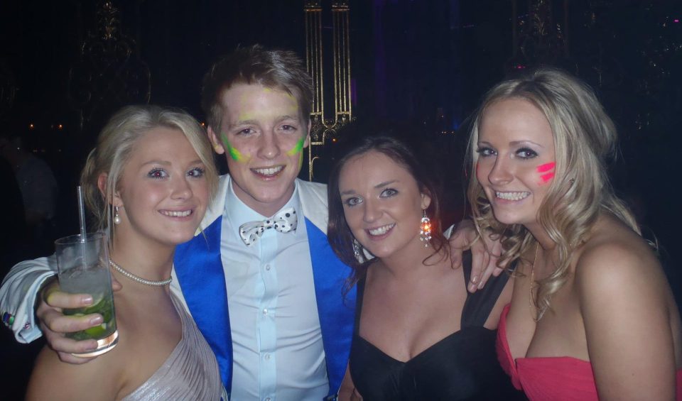  Party animal . . . in bow tie with three friends