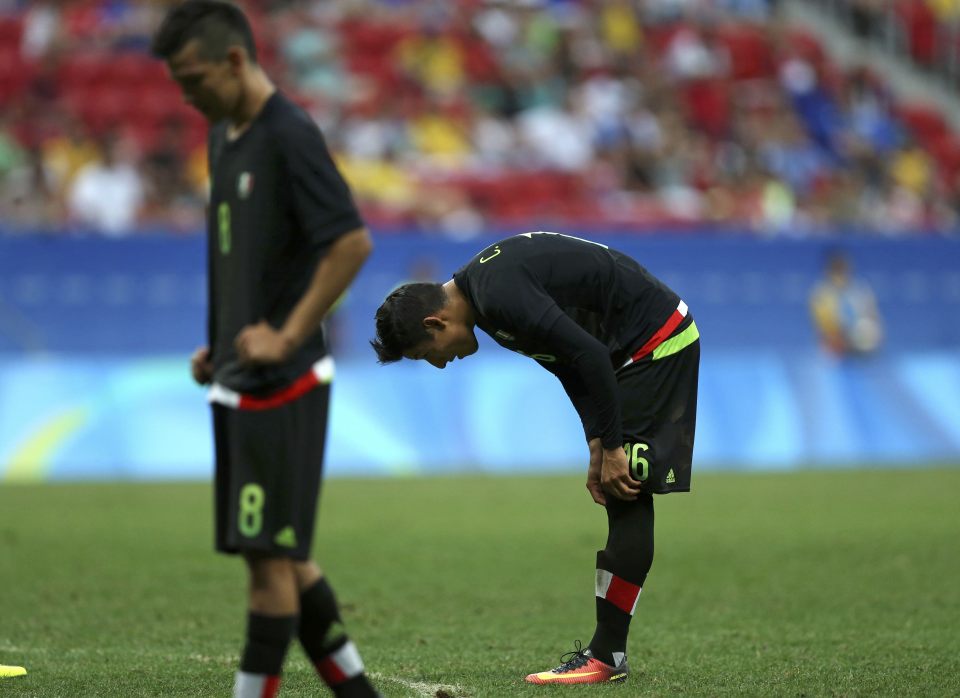  Mexico players react after they were dumped out of the Rio 2016 Games