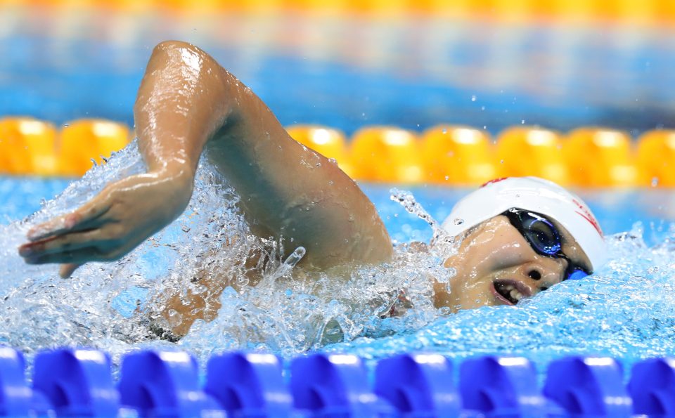  Ai Yanhan is only 14 and fell away in the relay in Rio to hand Canada a bronze