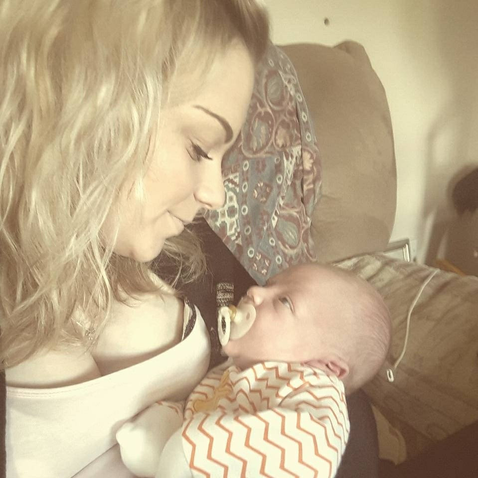  Chloe Davis with three-month-old son Jasper