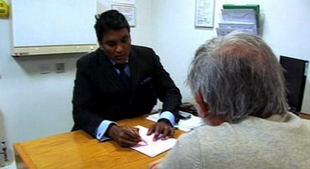 Dr Manu Nair pictured consulting one of the patients on Embarrassing Bodies