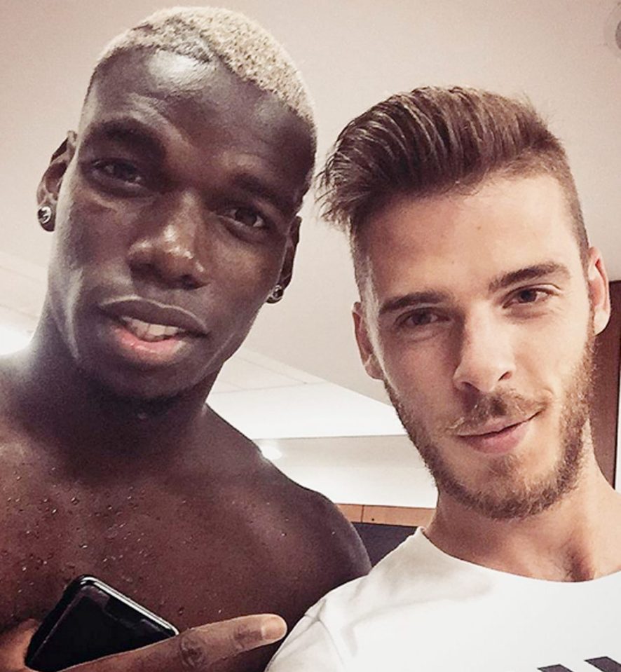  Paul Pogba has been welcomed back to United by goalkeeper David De Gea