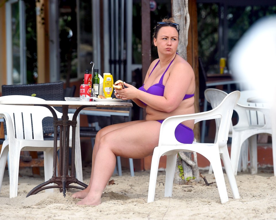  Chanelle looks out to sea as she enjoys a spot of lunch