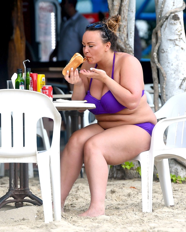  Chanelle seemed to enjoy her hotdog, closing her eyes for each bite