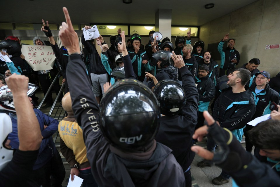  A large group of riders gathered to protest against planned payment changes