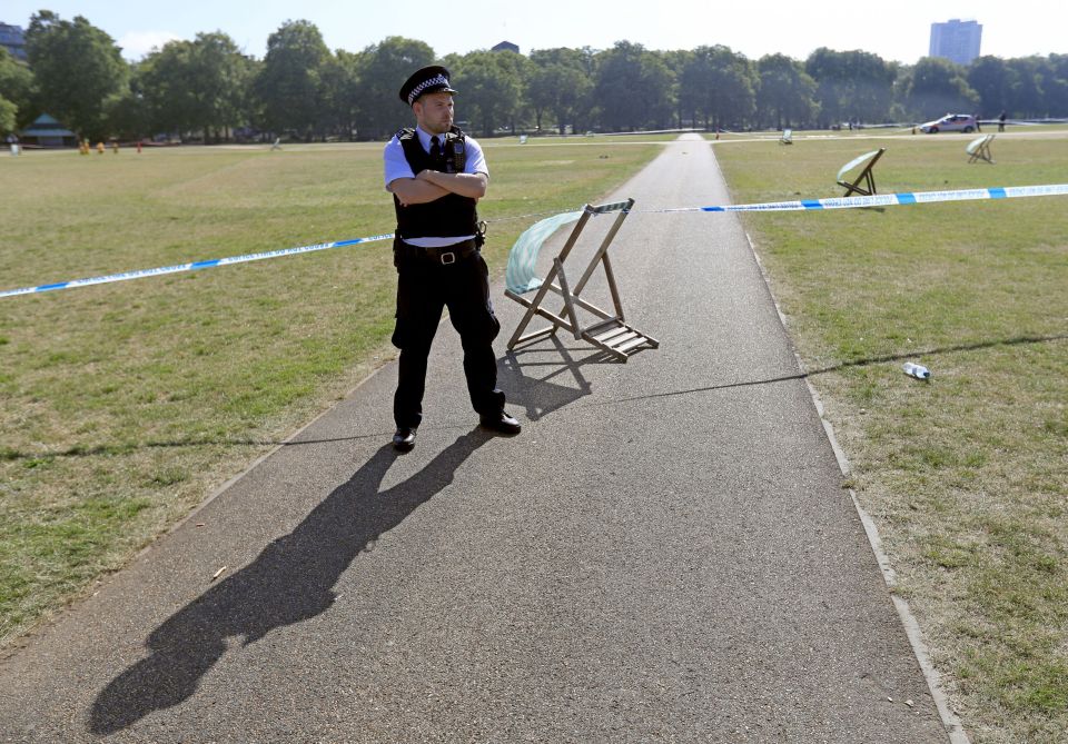  An area the size of two football pitches was cordoned off this morning