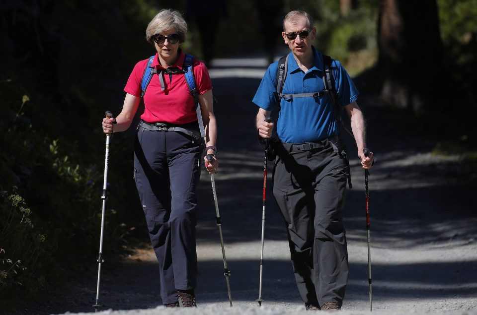  The PM is currently on holiday in Switzerland walking with her husband