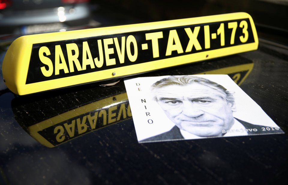  Taxi drivers in Sarajevo put pictures of Robert De Niro on their cars to pay tribute to the Taxi Driver star