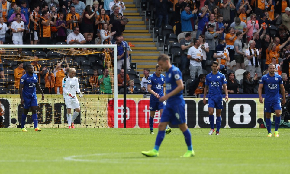  Reigning Premier League champions Leicester were stunned by Hull on the opening day