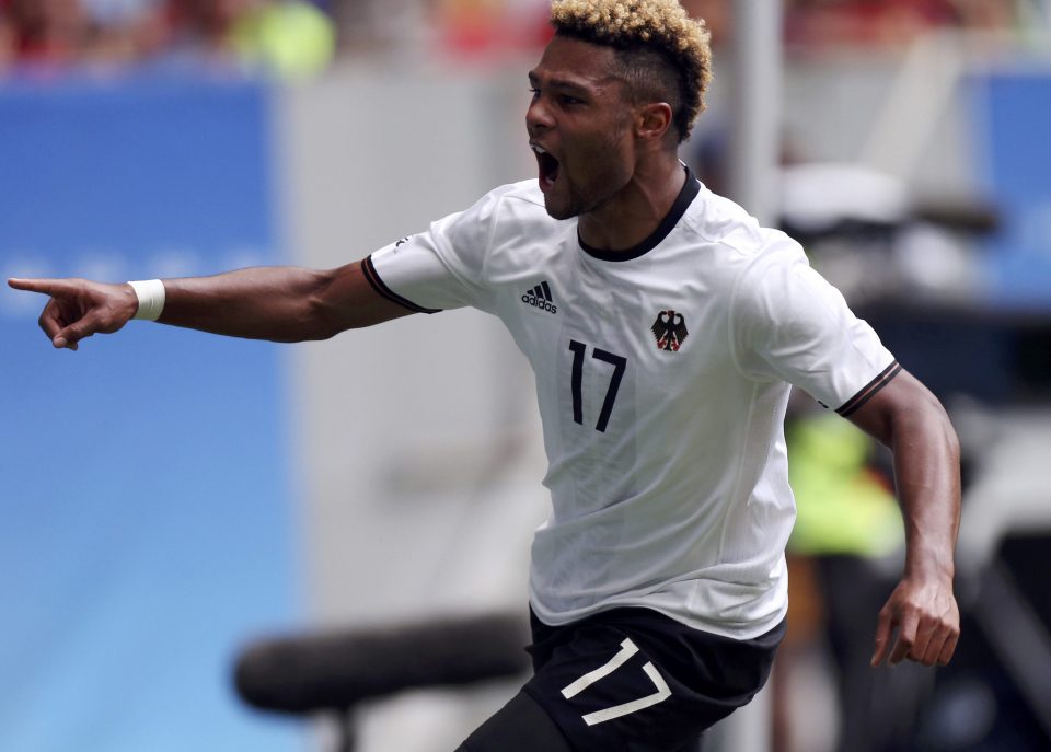  A delighted Gnabry celebrates his sixth goal in Rio