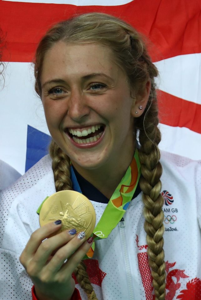  Two wheels good ... Laura Trott became the first British female to win a third Olympic gold