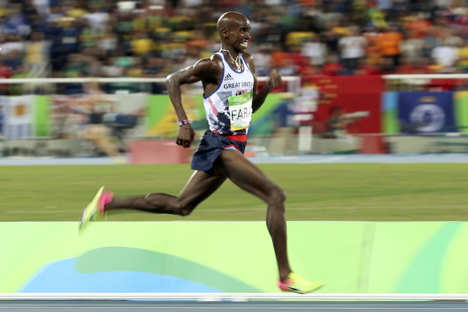  Left for dust ... the track superstar, 33, blew away the field as he successfully defended his London 2012 title