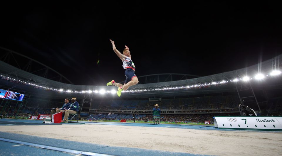  Flying leap . . . Greg jumping in final