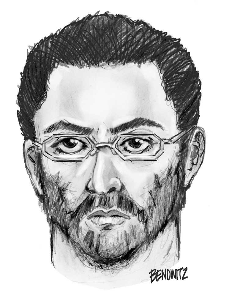  Police have released a sketch of the man witnesses say execute the two men