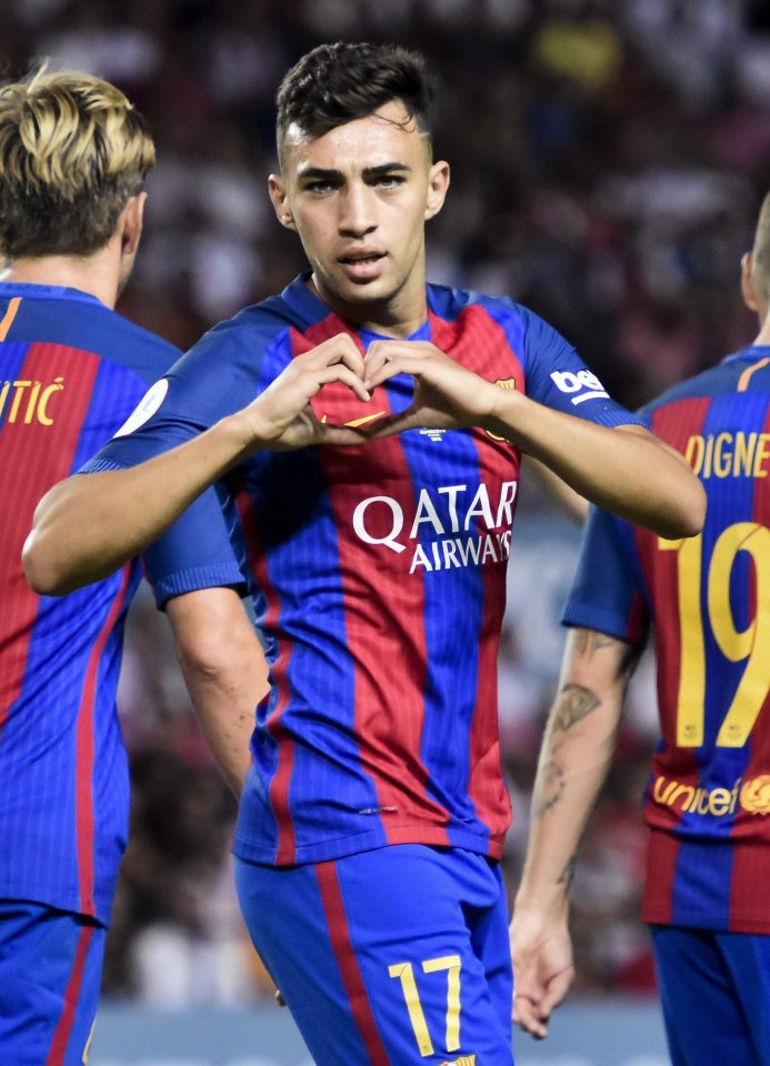  Munir El Haddadi enjoys his match-sealing goal away to the Europa Cup winners