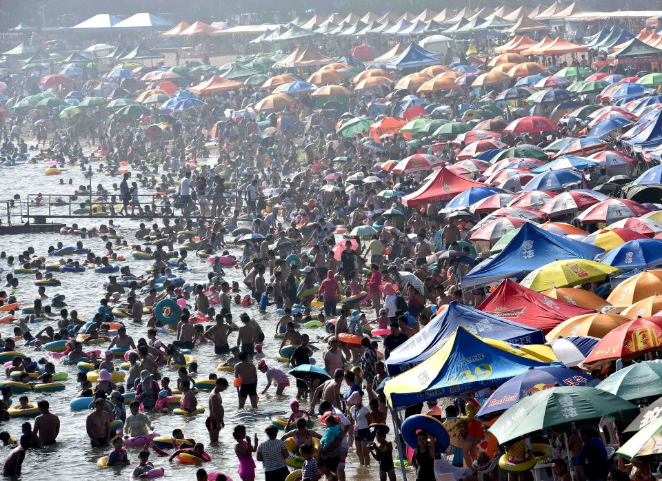  The notoriously crowded beaches were even more full than normal yesterday