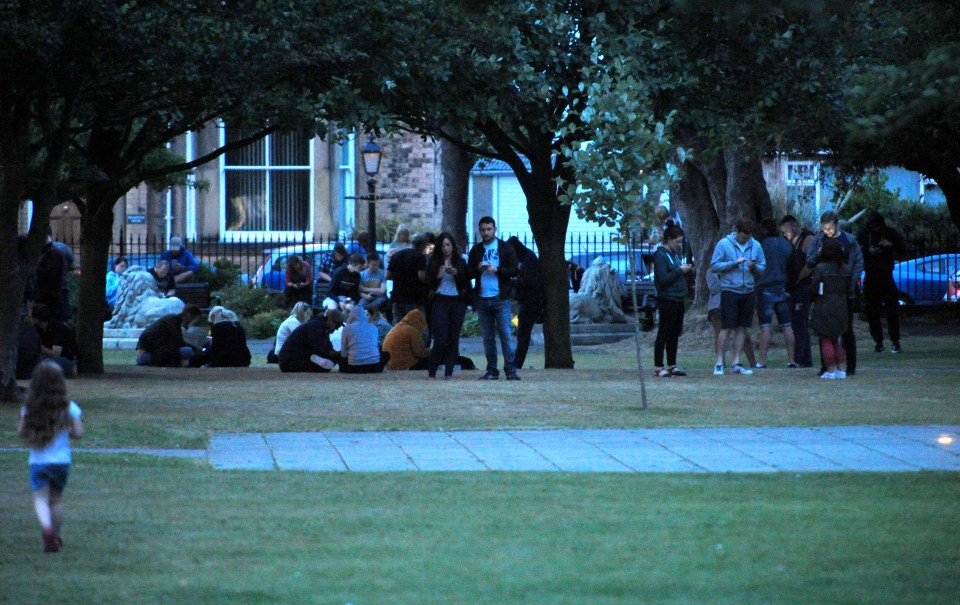  The scene at night in Hornsea where residents are being kept awake all night