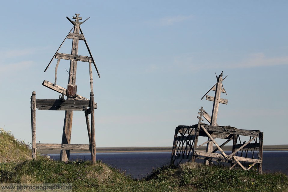  Old Yakutian cemetery, pictured, is in the region where the deep thawing has exceeded one metre compared to the usual 30 to 60cms