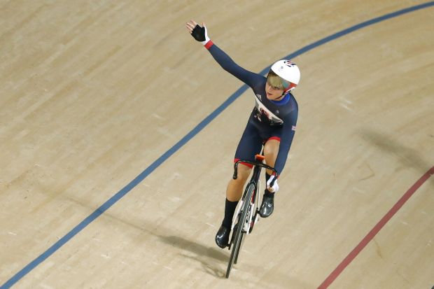 Laura Trott is on course for another gold as she leads the Omnium