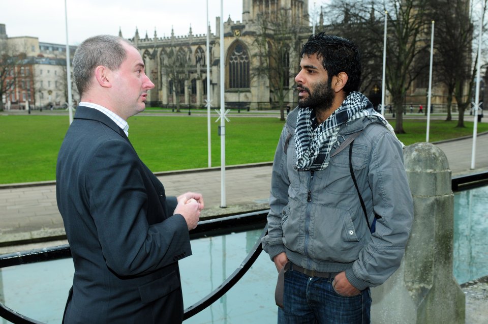  Stephen Williams MP (left) presented an 800-name petition to Parliament to save Suganthan (right) from deportation