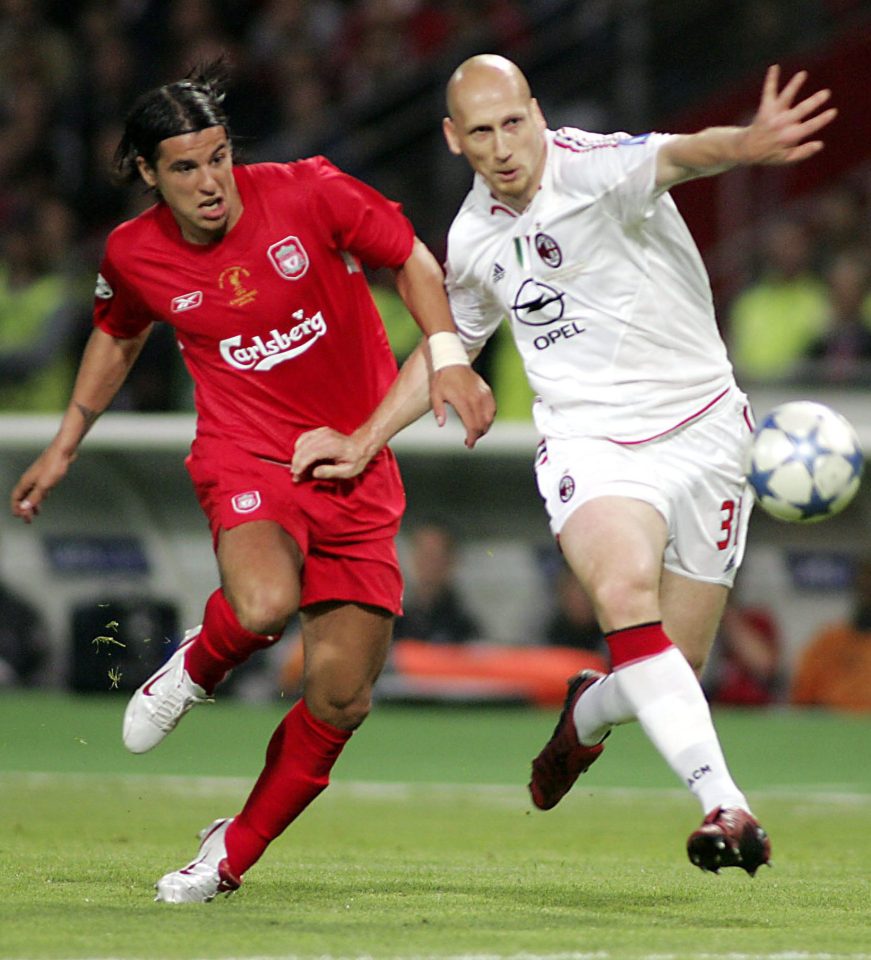  Milan Baros in action for Liverpool in 2005