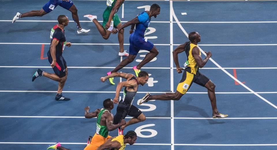  Usain Bolt wins the 100m final to take his first gold of the Rio Games