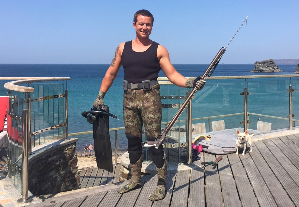  Spearfisherman Joey Auger rushed back to the shore in Portreath after he was surrounded a swarm of jellyfish