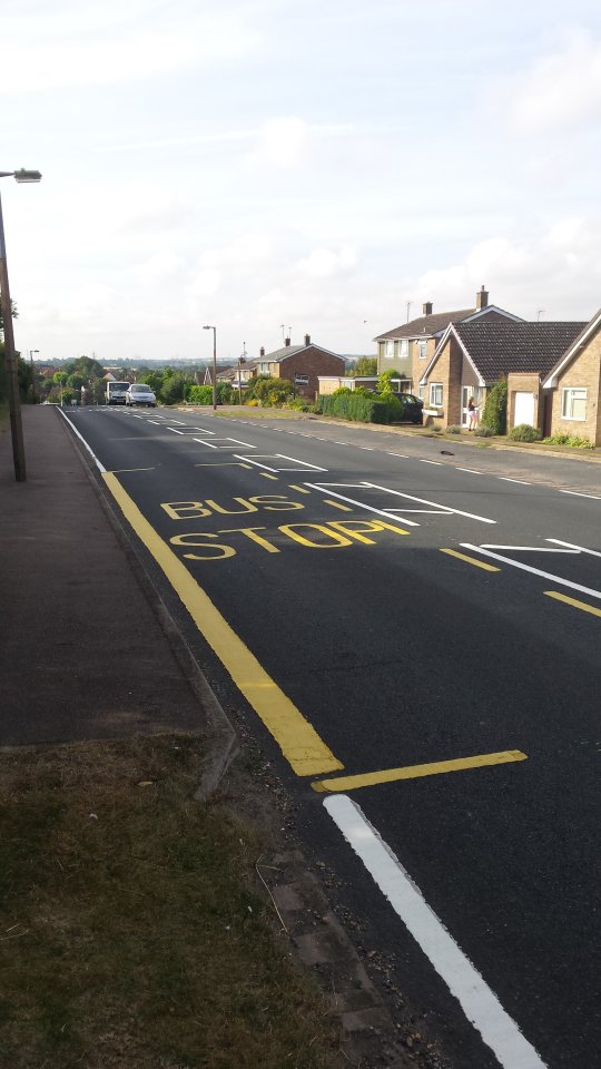  The council has admitted bus stop markings were paintedon the road in Hitchin, Hertfordshire, by mistake