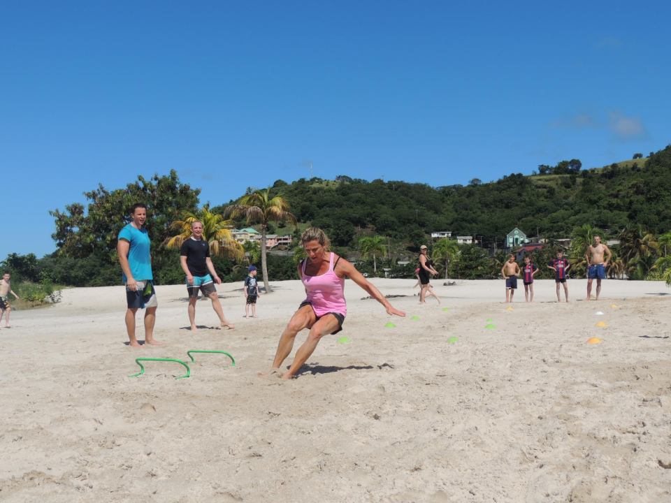  Sally Gunnell ran beachfront boot camps at the Buccament Bay resort in St Vincent, where they frequently host pro athletes