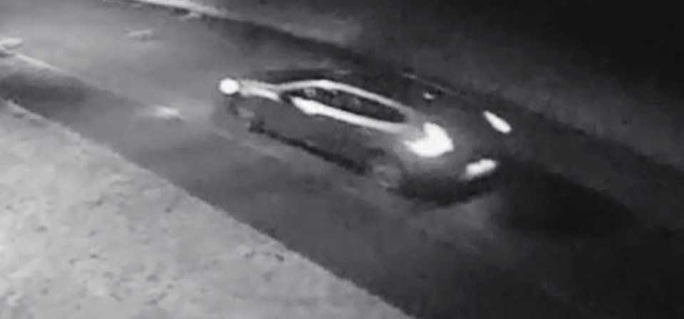  CCTV showing Sarah Williams driving in her Volvo to Sunnybank Road, Lancashire, late at night to retrieve a tracker from Ian Johnston's car so she can take it home and recharge the battery