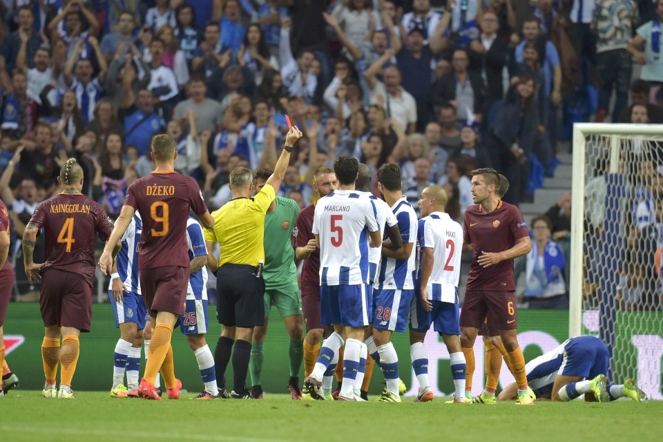  The former Arsenal defender was shown red for two yellow cards