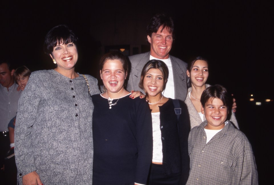 Kris with the Kardashian kids and ex-husband Bruce 