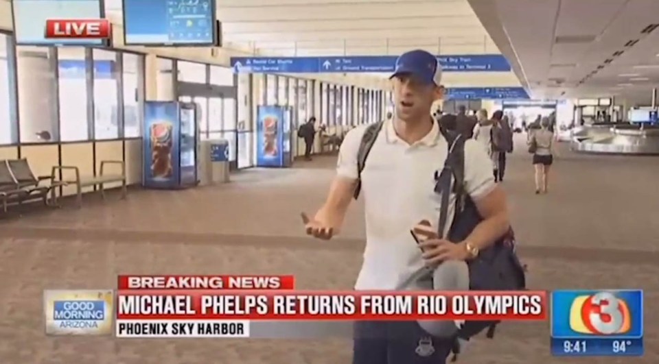  After a 16-hour flight, Phelps was not in the mood for an interview