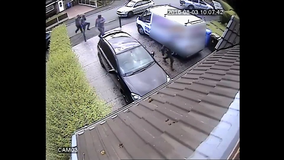  Masked gang stream into property shortly before 10:10 in the morning