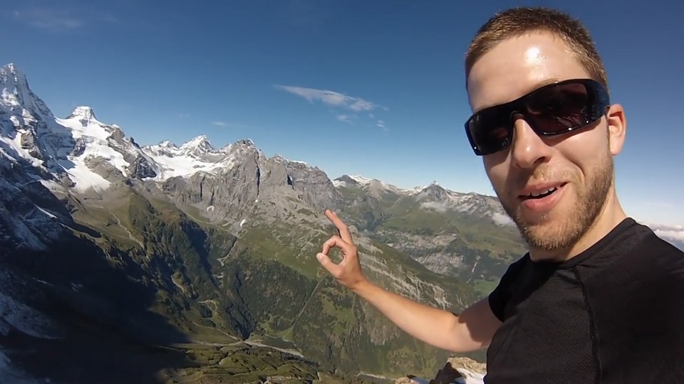  Uli Emanuele had made a name for himself after perfecting a jump through the narrow crevices of the Swiss Lauterbrunnen mountains in 2015