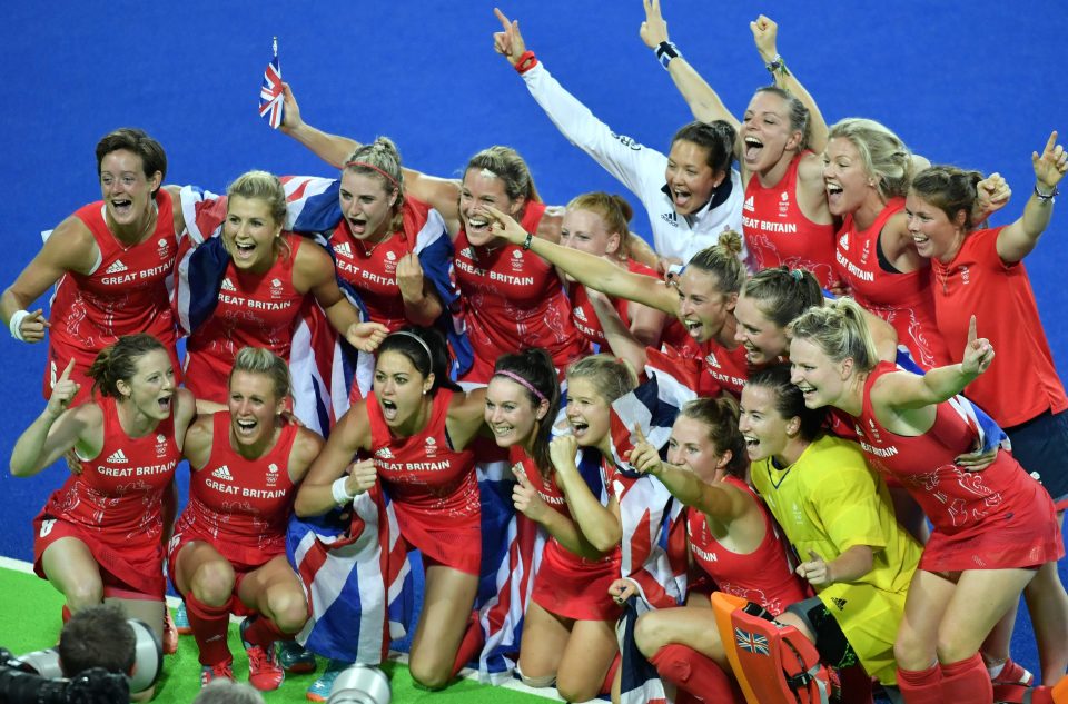  Britain celebrate their momentous and historic victory over the Netherlands