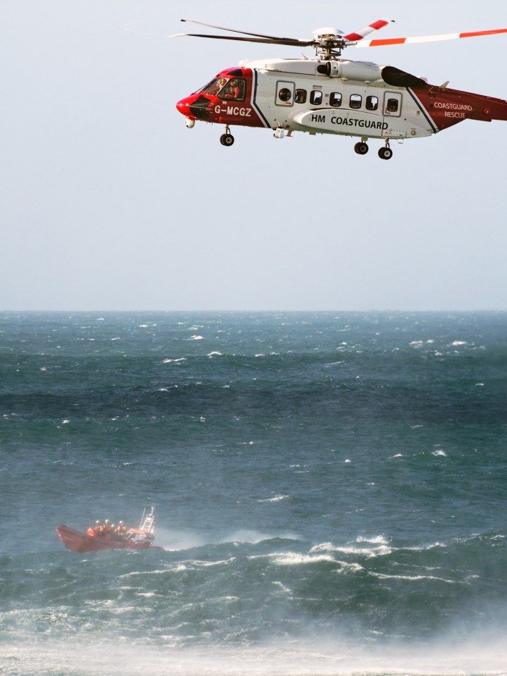  RNLI lifeguards rescued the woman using their jetski. The  man and their two- year-old child were recovered from the sea by an RNLI lifeboat