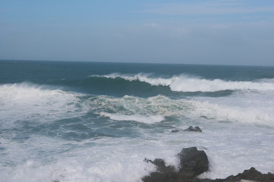  Stormy weather at Fistral beach in Cornwall pictured yesterday