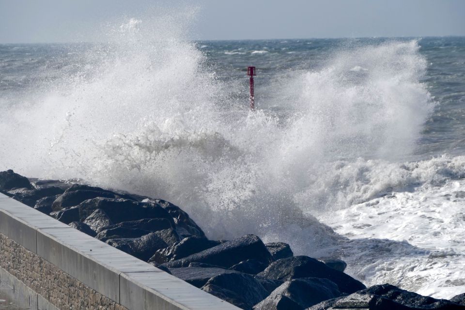  Turbulent storms lashed Britain's coastal towns causing high waves