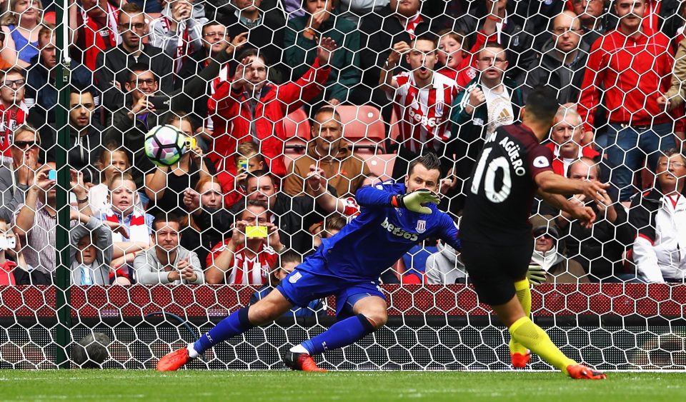  The Argentine sent Shay Given the wrong way from 12 yards